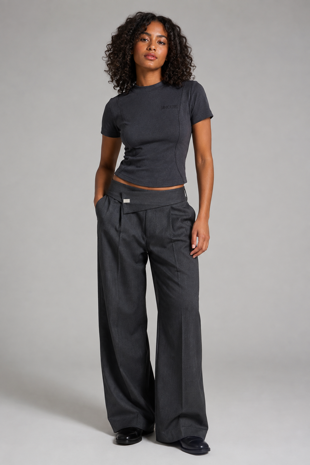 Wrap-Waist Trouser — original women’s studio outfit concept